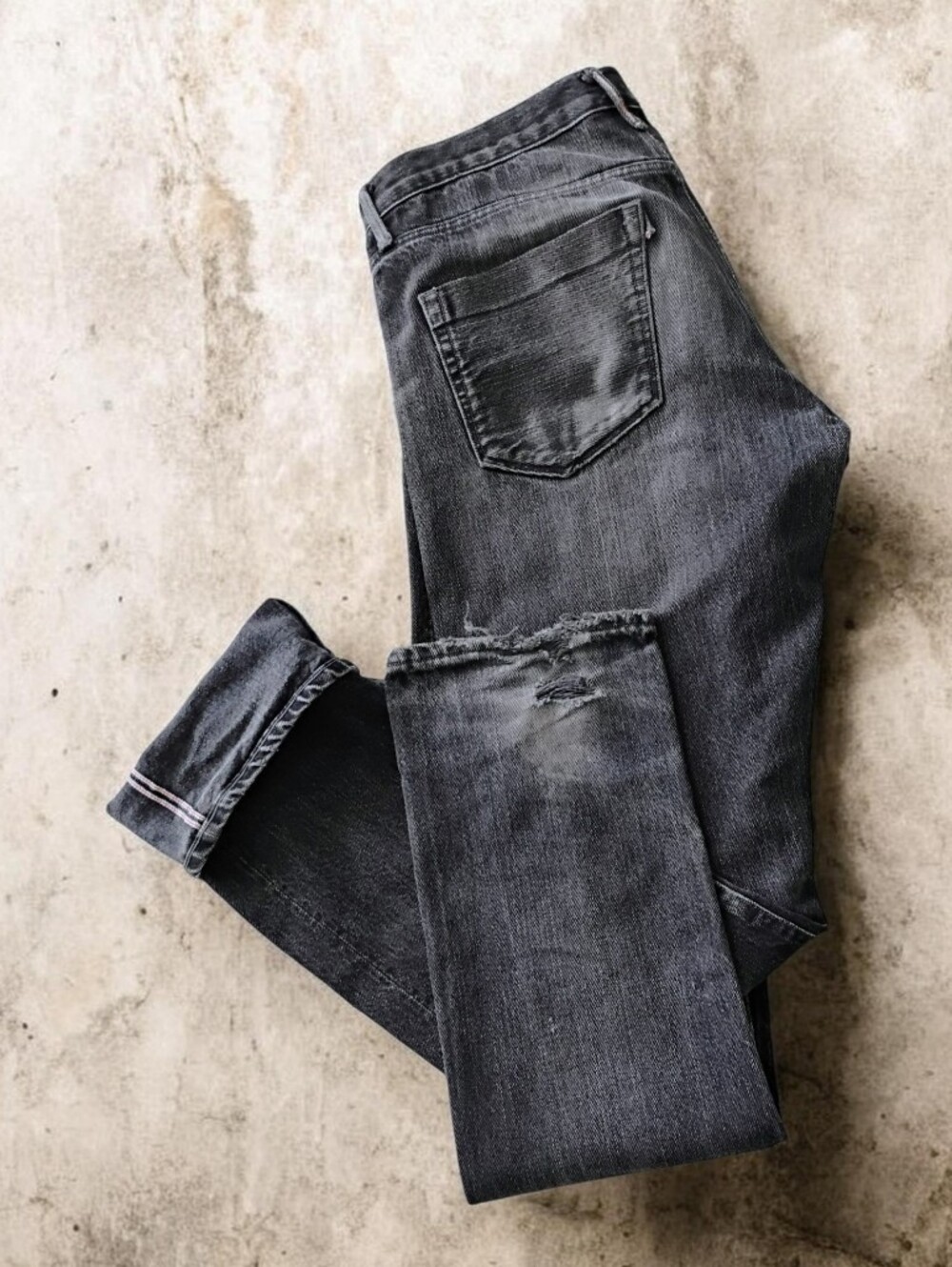 3x1 NYC Mens M4 Selvedge Distressed Denim Jeans Gray Wash Made in NYC USA 30x34